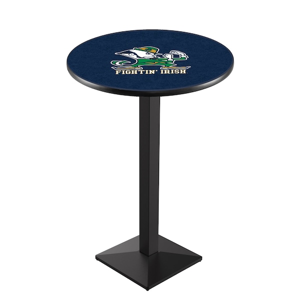 42" Blk Wrinkle Notre Dame Leprechaun Pub Table
